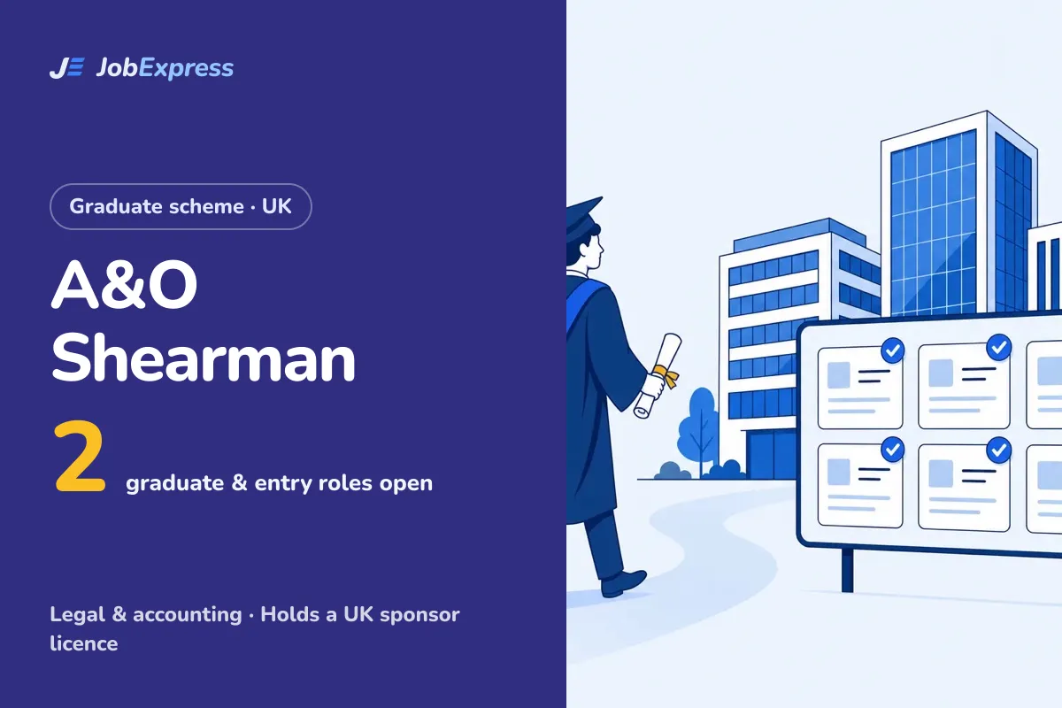 A&O Shearman Graduate Scheme and Graduate Jobs UK: 1 Open (Oct 2026)