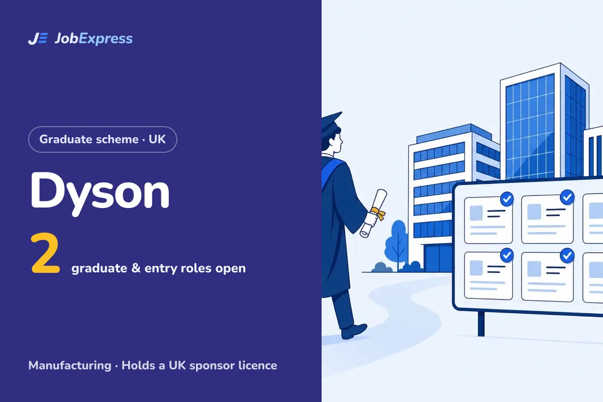 Dyson Graduate Scheme and Graduate Jobs UK: 2 Open (Oct 2026)
